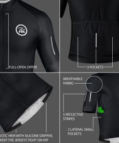 Z Zol CYCLING APPAREL Zol Cycling Black Breathable Race Fit Jersey (Men's) 12 Z Zol CYCLING APPAREL Zol Cycling Black Breathable Race Fit Jersey (Men's)