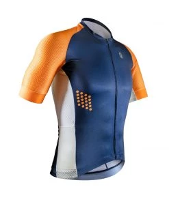 CYCLING APPAREL Zol Cycling Blue Orange Breathable Race Fit Jersey (Men's)