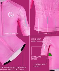 Zol Cycling Pink Breathable Race Fit Jersey (Men's) CYCLING APPAREL