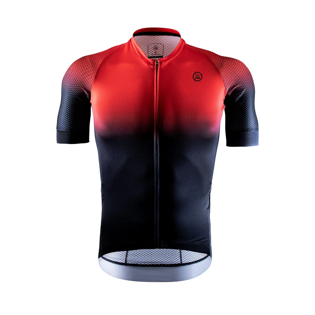 Zol Cycling Black Red Breathable Race Fit Jersey (Men's) 3 Zol Cycling Black Red Breathable Race Fit Jersey (Men's)