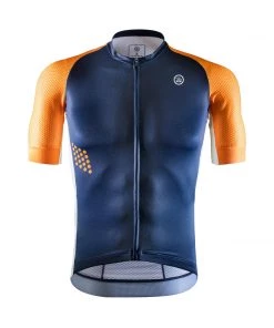 CYCLING APPAREL Zol Cycling Blue Orange Breathable Race Fit Jersey (Men's)