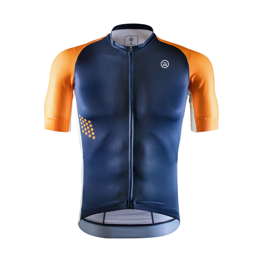 CYCLING APPAREL Zol Cycling Blue Orange Breathable Race Fit Jersey (Men's) 3 CYCLING APPAREL Zol Cycling Blue Orange Breathable Race Fit Jersey (Men's)