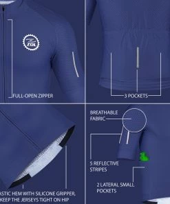 Z Zol CYCLING APPAREL Zol Cycling Blue Breathable Race Fit Jersey (Men's)