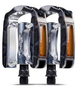 Z ZOL Wellgo Platform Bicycle Pedals With Reflective Strip